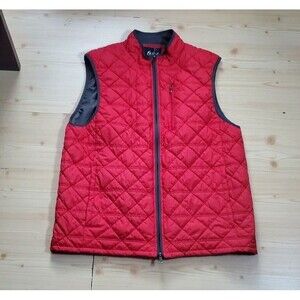 Oxford Red Vest Men's XL Puff Jacket Quilted Full Zip Golf Pockets